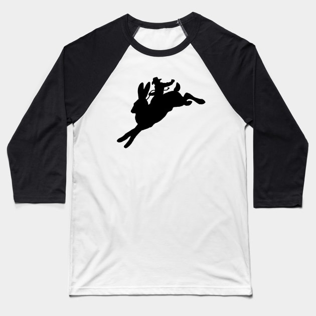 Jack Rabbit Cowboy Baseball T-Shirt by RawSunArt